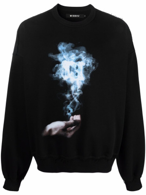 

Smoke-print crew-neck sweatshirt, MISBHV Smoke-print crew-neck sweatshirt