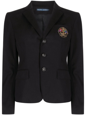 Logo-patch single-breasted blazer, Ralph Lauren Collection Logo-patch single-breasted blazer
Logo-patch single-breasted blazer, Ralph Lauren Collection Logo-patch single-breasted blazer