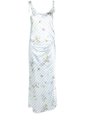 Floral gingham-print satin maxi dress, Acne Studios Floral gingham-print satin maxi dress
Floral gingham-print satin maxi dress, Acne Studios Floral gingham-print satin maxi dress