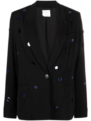 Mirror-embellished single-breasted blazer, Forte Forte Mirror-embellished single-breasted blazer
Mirror-embellished single-breasted blazer, Forte Forte Mirror-embellished single-breasted blazer