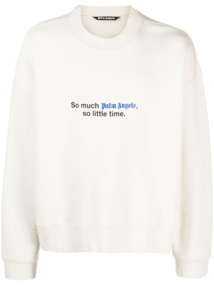 Slogan-print crew-neck sweatshirt, Palm Angels Slogan-print crew-neck sweatshirt
Slogan-print crew-neck sweatshirt, Palm Angels Slogan-print crew-neck sweatshirt
