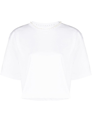 Faux-pearl-embellished padded T-shirt, Karl Lagerfeld Faux-pearl-embellished padded T-shirt
Faux-pearl-embellished padded T-shirt, Karl Lagerfeld Faux-pearl-embellished padded T-shirt
