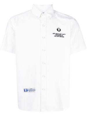 Logo-embroidered cotton shirt, AAPE BY *A BATHING APE® Logo-embroidered cotton shirt
Logo-embroidered cotton shirt, AAPE BY *A BATHING APE® Logo-embroidered cotton shirt