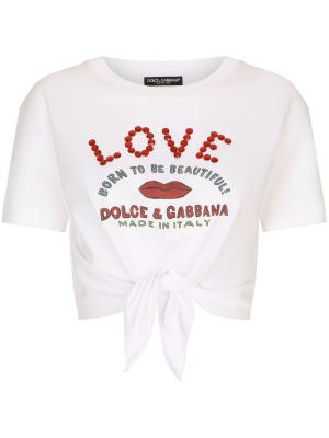 Logo-print waist-tie T-shirt, Dolce & Gabbana Logo-print waist-tie T-shirt
Logo-print waist-tie T-shirt, Dolce & Gabbana Logo-print waist-tie T-shirt