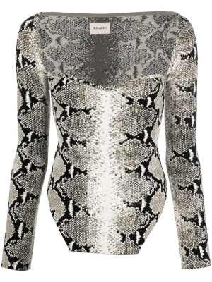 Maddy snake-effect jacquard-knit bodysuit, KHAITE Maddy snake-effect jacquard-knit bodysuit
Maddy snake-effect jacquard-knit bodysuit, KHAITE Maddy snake-effect jacquard-knit bodysuit
