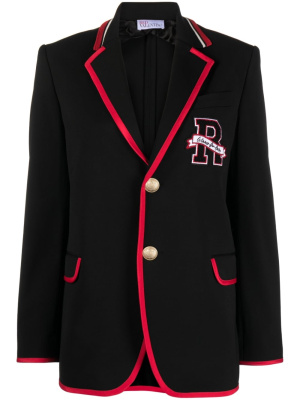

Logo-patch contrast-trim blazer, RED Valentino Logo-patch contrast-trim blazer