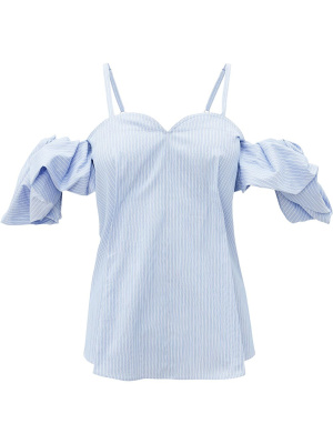Vertical-stripe cold-shoulder blouse, JW Anderson Vertical-stripe cold-shoulder blouse
Vertical-stripe cold-shoulder blouse, JW Anderson Vertical-stripe cold-shoulder blouse