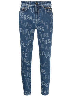 

Logo-print cropped jeans, Versace Jeans Couture Logo-print cropped jeans