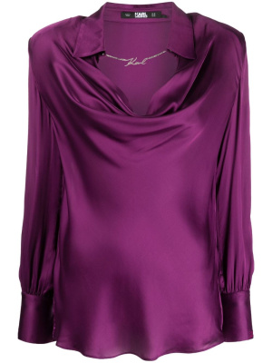 Satin-finish logo-plaque blouse, Karl Lagerfeld Satin-finish logo-plaque blouse
Satin-finish logo-plaque blouse, Karl Lagerfeld Satin-finish logo-plaque blouse