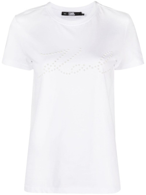 Logo print-embellished organic-cotton T-shirt, Karl Lagerfeld Logo print-embellished organic-cotton T-shirt
Logo print-embellished organic-cotton T-shirt, Karl Lagerfeld Logo print-embellished organic-cotton T-shirt