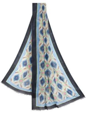 

Floral-print cashmere frayed scarf, ETRO Floral-print cashmere frayed scarf