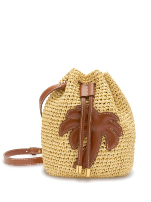 Palm tree-appliqué woven bucket bag, Palm Angels Palm tree-appliqué woven bucket bag
Palm tree-appliqué woven bucket bag, Palm Angels Palm tree-appliqué woven bucket bag