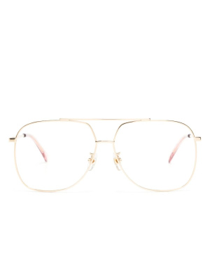 Logo-engraved pilot-frame glasses, Stella McCartney Eyewear Logo-engraved pilot-frame glasses
Logo-engraved pilot-frame glasses, Stella McCartney Eyewear Logo-engraved pilot-frame glasses
