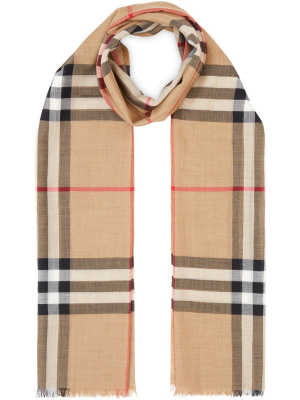 Lightweight Check Wool and Silk Scarf, Burberry Lightweight Check Wool and Silk Scarf
Lightweight Check Wool and Silk Scarf, Burberry Lightweight Check Wool and Silk Scarf