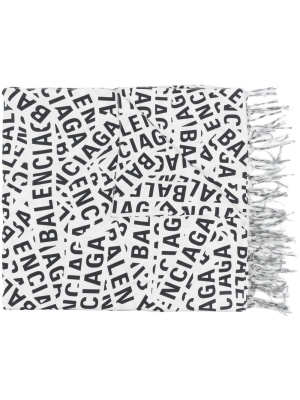

Logo-print silk scarf, Balenciaga Logo-print silk scarf