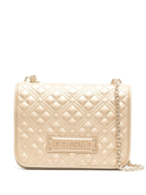 Logo-plaque quilted shoulder bag, Love Moschino Logo-plaque quilted shoulder bag
Logo-plaque quilted shoulder bag, Love Moschino Logo-plaque quilted shoulder bag
