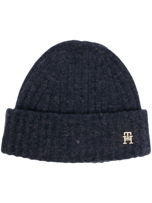 

Logo-plaque ribbed knit beanie, Tommy Hilfiger Logo-plaque ribbed knit beanie