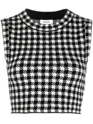 Houndstooth-pattern sleeveless knitted top, SANDRO Houndstooth-pattern sleeveless knitted top
Houndstooth-pattern sleeveless knitted top, SANDRO Houndstooth-pattern sleeveless knitted top