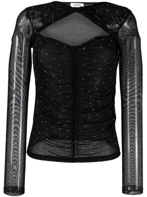Rhinestone-embellished semi-sheer top, SANDRO Rhinestone-embellished semi-sheer top
Rhinestone-embellished semi-sheer top, SANDRO Rhinestone-embellished semi-sheer top