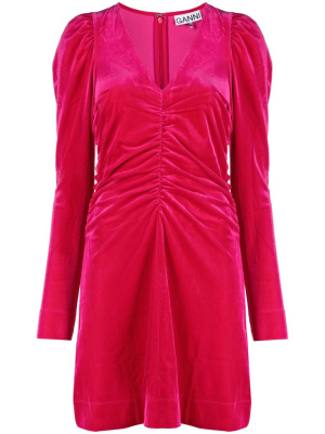Long-sleeve gathered velvet minidress, GANNI Long-sleeve gathered velvet minidress
Long-sleeve gathered velvet minidress, GANNI Long-sleeve gathered velvet minidress