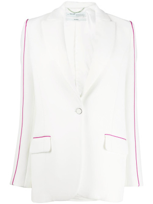Contrasting trim single-breasted blazer, Off-White Contrasting trim single-breasted blazer
Contrasting trim single-breasted blazer, Off-White Contrasting trim single-breasted blazer