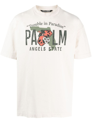 Trouble in Paradise-print T-shirt, Palm Angels Trouble in Paradise-print T-shirt
Trouble in Paradise-print T-shirt, Palm Angels Trouble in Paradise-print T-shirt
