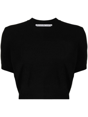 Logo-embossed cropped knitted top, Alexander Wang Logo-embossed cropped knitted top
Logo-embossed cropped knitted top, Alexander Wang Logo-embossed cropped knitted top