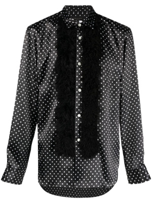 Polka-dot faux-fur trim satin shirt, Comme Des Garçons Homme Plus Polka-dot faux-fur trim satin shirt
Polka-dot faux-fur trim satin shirt, Comme Des Garçons Homme Plus Polka-dot faux-fur trim satin shirt