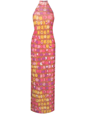 Graphic-print halterneck silk gown, Moschino Graphic-print halterneck silk gown
Graphic-print halterneck silk gown, Moschino Graphic-print halterneck silk gown