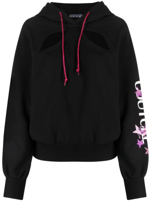 

Cut-out logo-print hoodie, Versace Jeans Couture Cut-out logo-print hoodie