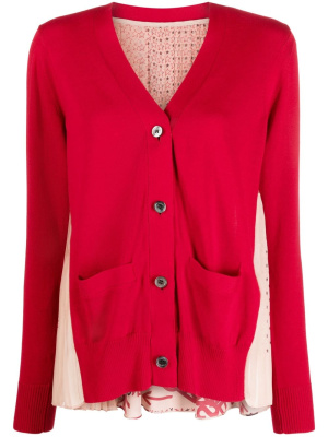 X Eric Haze panelled V-neck cardigan, Sacai X Eric Haze panelled V-neck cardigan
X Eric Haze panelled V-neck cardigan, Sacai X Eric Haze panelled V-neck cardigan