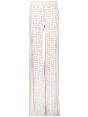 Textured monogram-pattern straight-leg knitted trousers, Balmain Textured monogram-pattern straight-leg knitted trousers
Textured monogram-pattern straight-leg knitted trousers, Balmain Textured monogram-pattern straight-leg knitted trousers