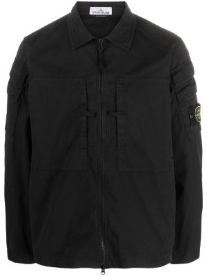 Compass-patch zip-up shirt jacket, Stone Island Compass-patch zip-up shirt jacket
Compass-patch zip-up shirt jacket, Stone Island Compass-patch zip-up shirt jacket