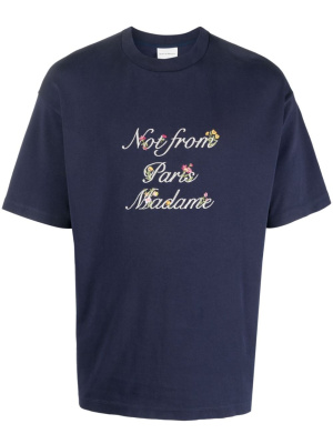 

Slogan-embroidered short-sleeve cotton T-shirt, Drôle De Monsieur Slogan-embroidered short-sleeve cotton T-shirt