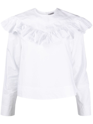 Ruffle-detail organic cotton blouse, GANNI Ruffle-detail organic cotton blouse
Ruffle-detail organic cotton blouse, GANNI Ruffle-detail organic cotton blouse