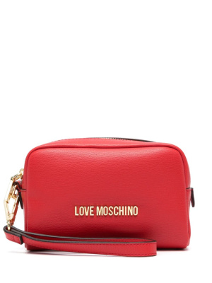 

Logo-lettering faux-leather makeup bag, Love Moschino Logo-lettering faux-leather makeup bag