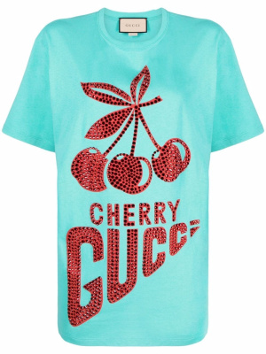 Crystal-embellished cherry-motif T-shirt, Gucci Crystal-embellished cherry-motif T-shirt
Crystal-embellished cherry-motif T-shirt, Gucci Crystal-embellished cherry-motif T-shirt