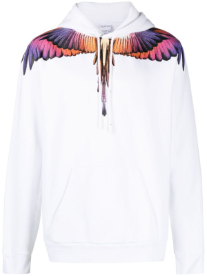 

Wings-print organic-cotton hoodie, Marcelo Burlon County of Milan Wings-print organic-cotton hoodie