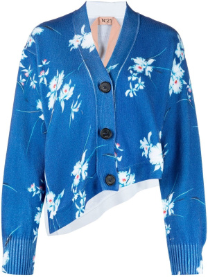 Asymmetric floral-print knitted cardigan, Nº21 Asymmetric floral-print knitted cardigan
Asymmetric floral-print knitted cardigan, Nº21 Asymmetric floral-print knitted cardigan