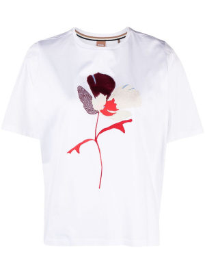 Floral-embroidered crew-neck T-shirt, BOSS Floral-embroidered crew-neck T-shirt
Floral-embroidered crew-neck T-shirt, BOSS Floral-embroidered crew-neck T-shirt