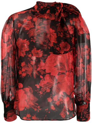 

Floral-print silk-blend blouse, LIU JO Floral-print silk-blend blouse