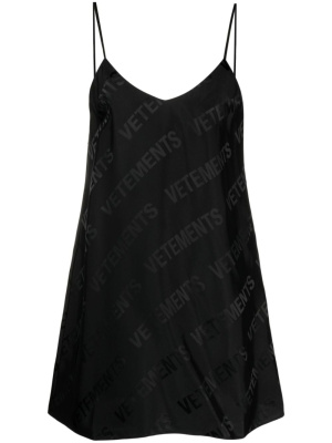 Logo-print spaghetti-strap minidress, VETEMENTS Logo-print spaghetti-strap minidress
Logo-print spaghetti-strap minidress, VETEMENTS Logo-print spaghetti-strap minidress