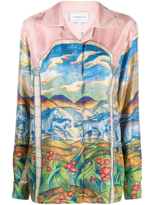 Chevaux Sauvages-print silk shirt, Casablanca Chevaux Sauvages-print silk shirt
Chevaux Sauvages-print silk shirt, Casablanca Chevaux Sauvages-print silk shirt