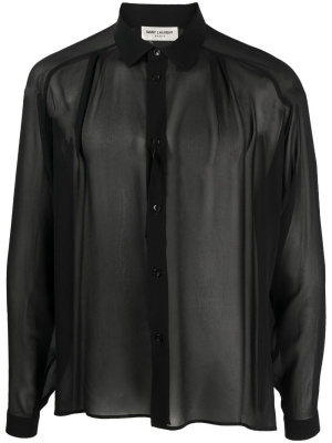 Semi-sheer long-sleeve silk shirt, Saint Laurent Semi-sheer long-sleeve silk shirt
Semi-sheer long-sleeve silk shirt, Saint Laurent Semi-sheer long-sleeve silk shirt