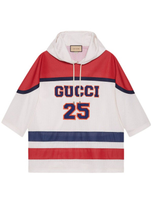 

GG-motif shot-sleeved hoodie, Gucci GG-motif shot-sleeved hoodie