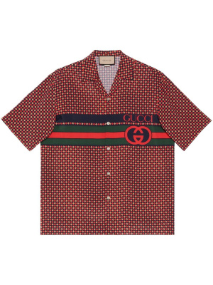 Red Geometric Houndstooth Print Bowling Shirt, Gucci Red Geometric Houndstooth Print Bowling Shirt
Red Geometric Houndstooth Print Bowling Shirt, Gucci Red Geometric Houndstooth Print Bowling Shirt