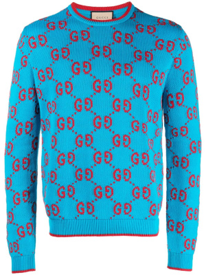 

GG intarsia-knit cotton jumper, Gucci GG intarsia-knit cotton jumper