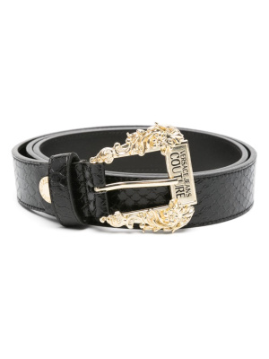 Logo-engraved snakeskin-effect belt, Versace Jeans Couture Logo-engraved snakeskin-effect belt
Logo-engraved snakeskin-effect belt, Versace Jeans Couture Logo-engraved snakeskin-effect belt