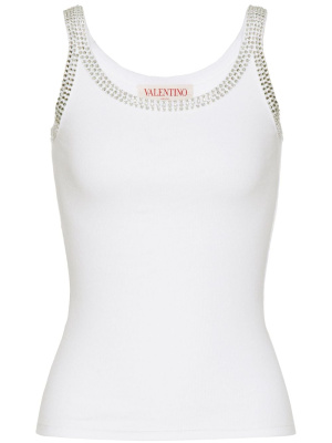 Embroidered rhinestone-detail tank top, Valentino Garavani Embroidered rhinestone-detail tank top
Embroidered rhinestone-detail tank top, Valentino Garavani Embroidered rhinestone-detail tank top