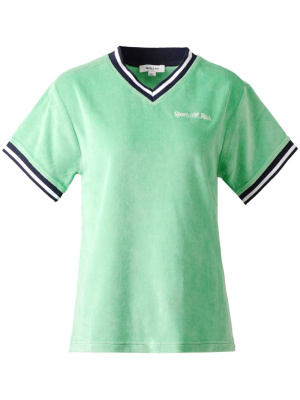 Logo-embroidered V-neck cotton T-shirt, Sporty & Rich Logo-embroidered V-neck cotton T-shirt
Logo-embroidered V-neck cotton T-shirt, Sporty & Rich Logo-embroidered V-neck cotton T-shirt